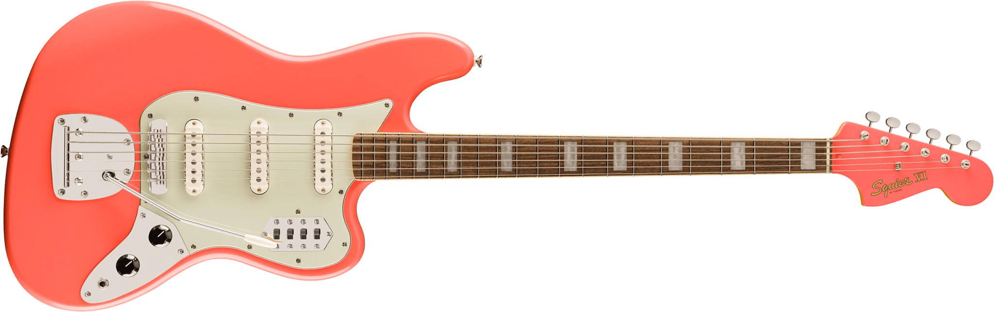 Fender Bass Vi Classic Vibe Fsr Ltd 3s Trem Lau - Tahitian Coral - Bajo eléctrico de cuerpo sólido - Main picture