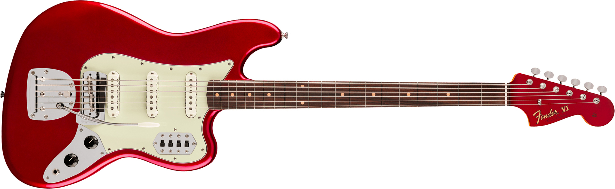 Fender Bass Vi Early 60s Vintera 3 Mex Shsc Rw - Candy Apple Red - Bajo eléctrico de cuerpo sólido - Main picture