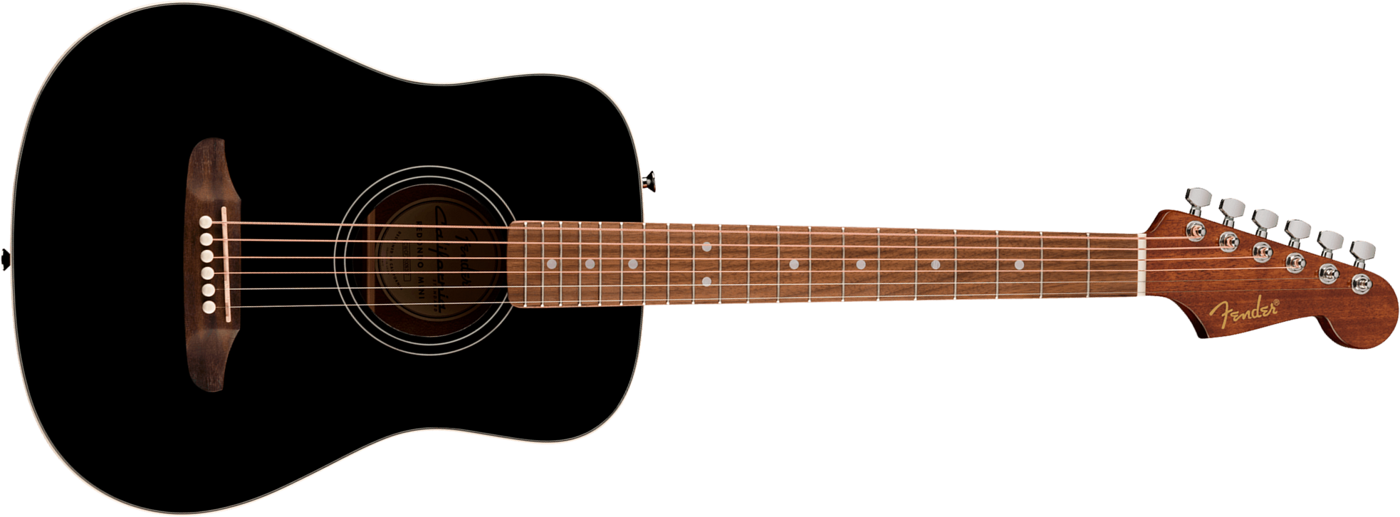 Fender California Standard Redondo Mini Epicea Sapele Noy +housse - Black - Guitarra folk - Main picture