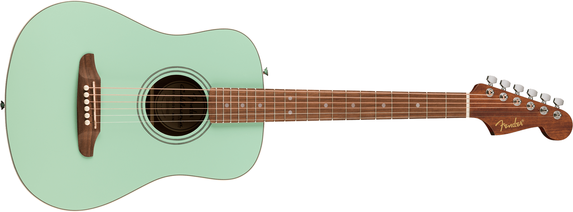 Fender California Standard Redondo Mini Epicea Sapele Noy +housse - Surf Green - Guitarra folk - Main picture