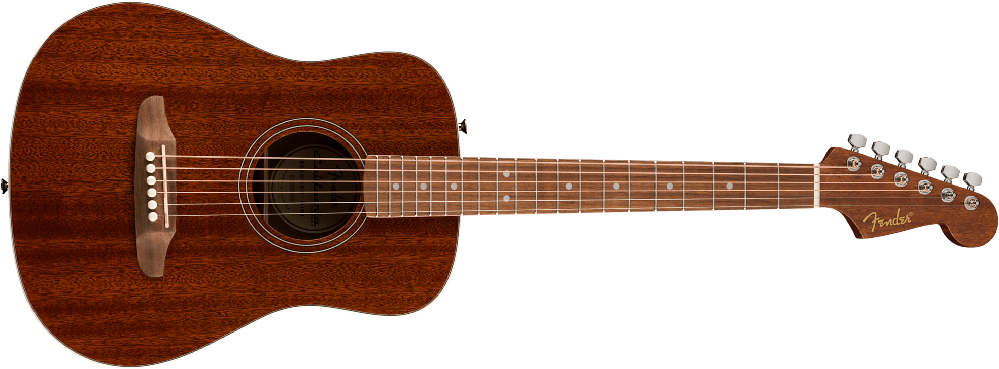 Fender California Standard Redondo Mini Tout Sapele Noy +housse - Natural - Guitarra folk - Main picture