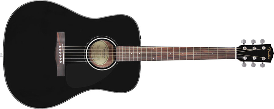 Fender Cd60 V2 Black - Guitarra acústica & electro - Main picture
