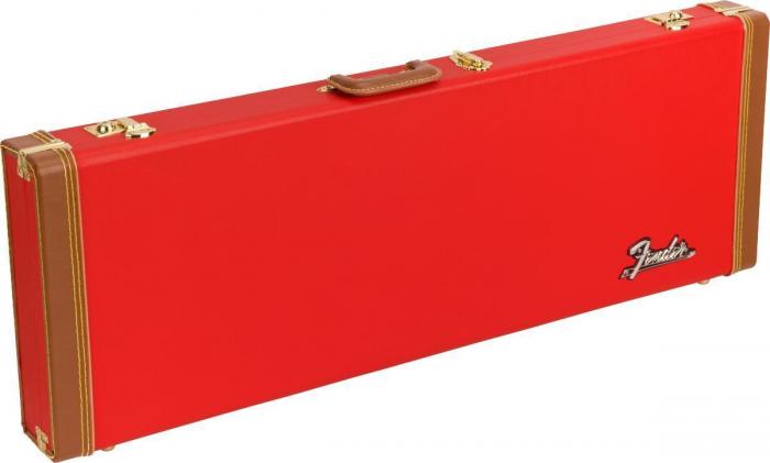 Maleta para guitarra eléctrica Fender Classic Wood Strat/Tele Electric Guitar Case - Fiesta Red