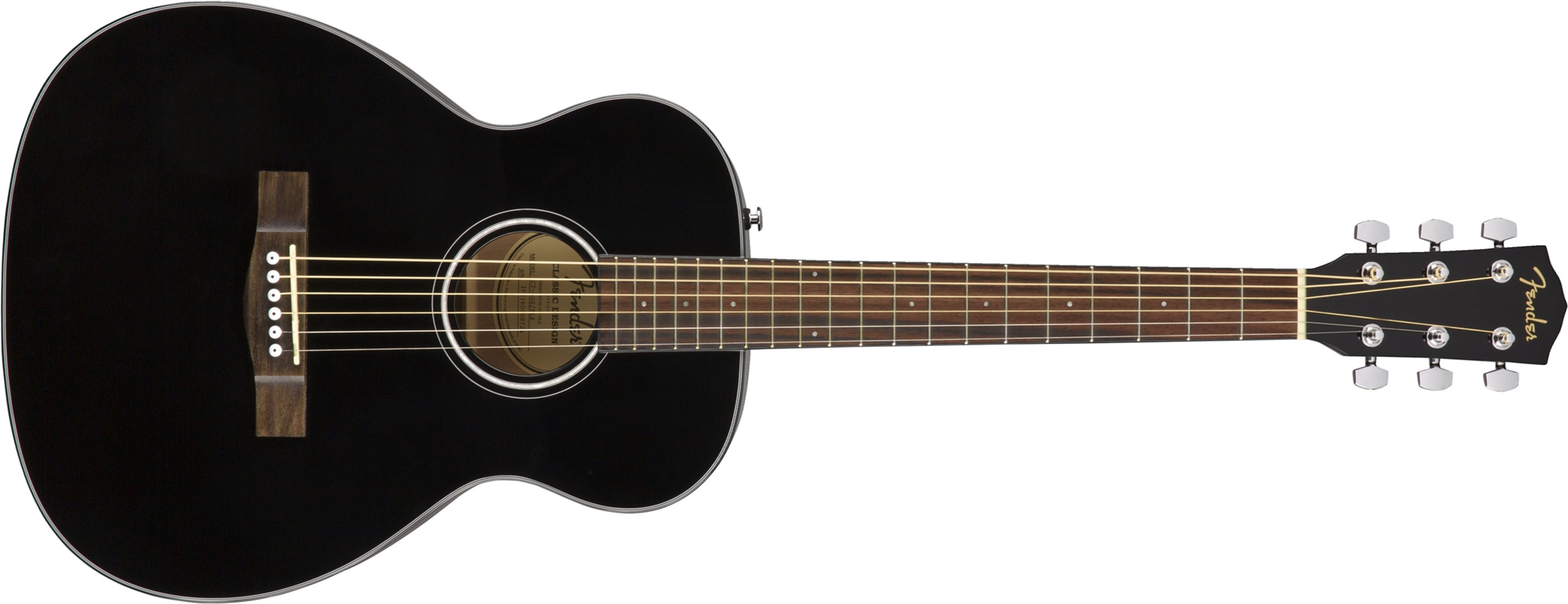 Fender Ct-60s Classic Design Travel Epicea Acajou - Black - Guitarra acústica de viaje - Main picture