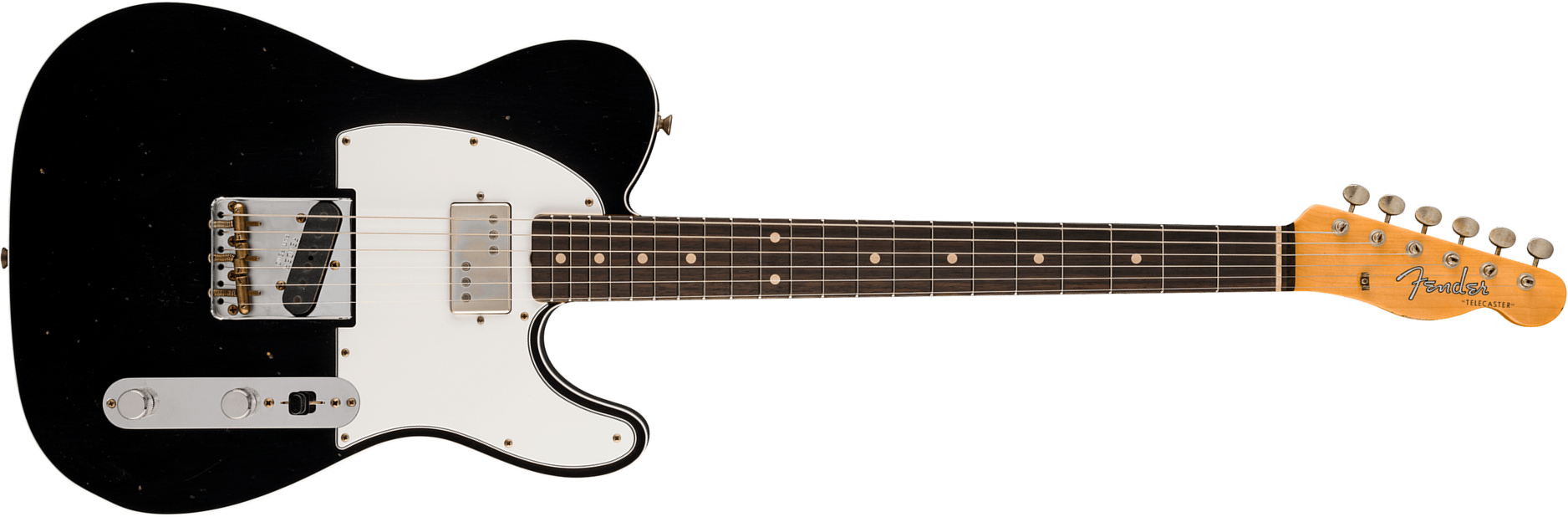 Fender Custom Shop Brian Fallon Tele Custom 1959 Signature 2s Ht Rw #r151889 - Journeyman Relic Black - Guitarra eléctrica de autor - Main picture