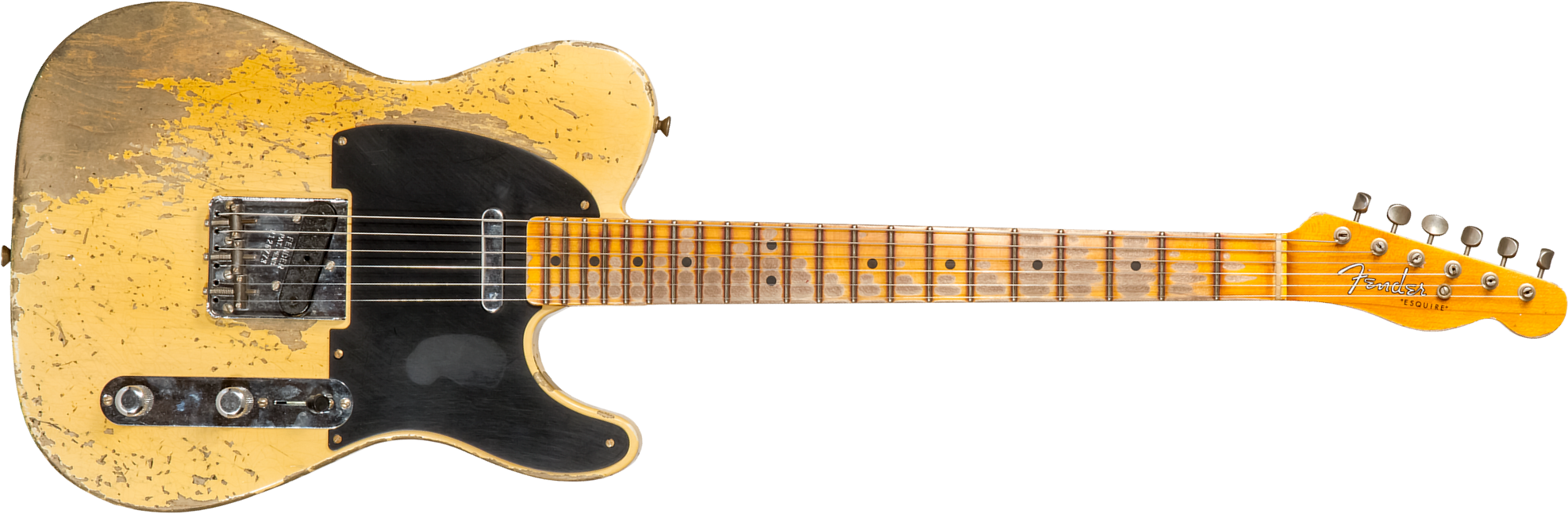 Fender Custom Shop Double Esquire/tele 1950 2s Ht Mn #r126773 - Super Heavy Relic Aged Nocaster Blonde - Guitarra eléctrica con forma de tel - Main pi