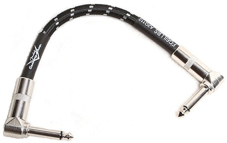 Fender Custom Shop Instrument Patch Cable Angle Angle 6inch Black Tweed - Cable - Main picture