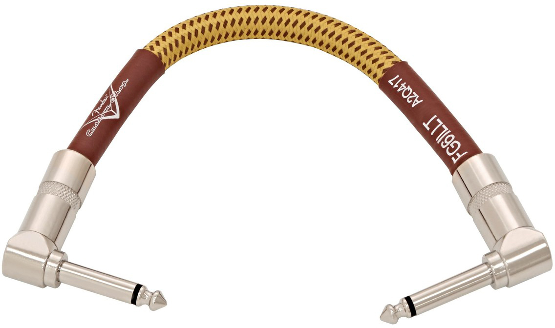 Fender Custom Shop Instrument Patch Cable Coude/coude 6inch Tweed - Cable - Main picture