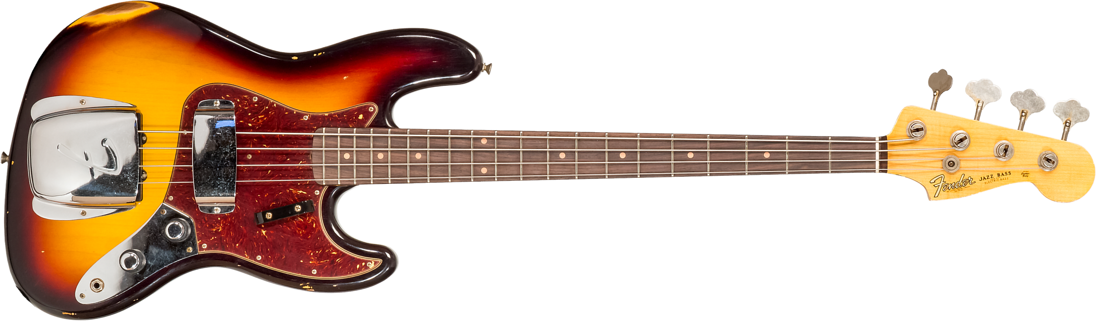 Fender Custom Shop  Jazz Bass 1962 Rw #cz569015 - Relic 3-color Sunburst - Bajo eléctrico de cuerpo sólido - Main picture