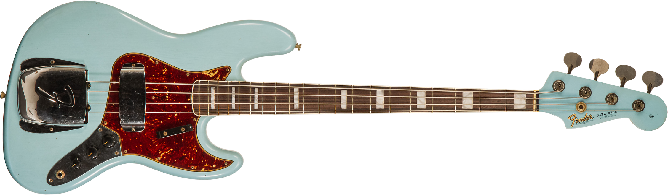 Fender Custom Shop Jazz Bass 1966 Rw #cz553892 - Journeyman Relic Daphne Blue - Bajo eléctrico de cuerpo sólido - Main picture