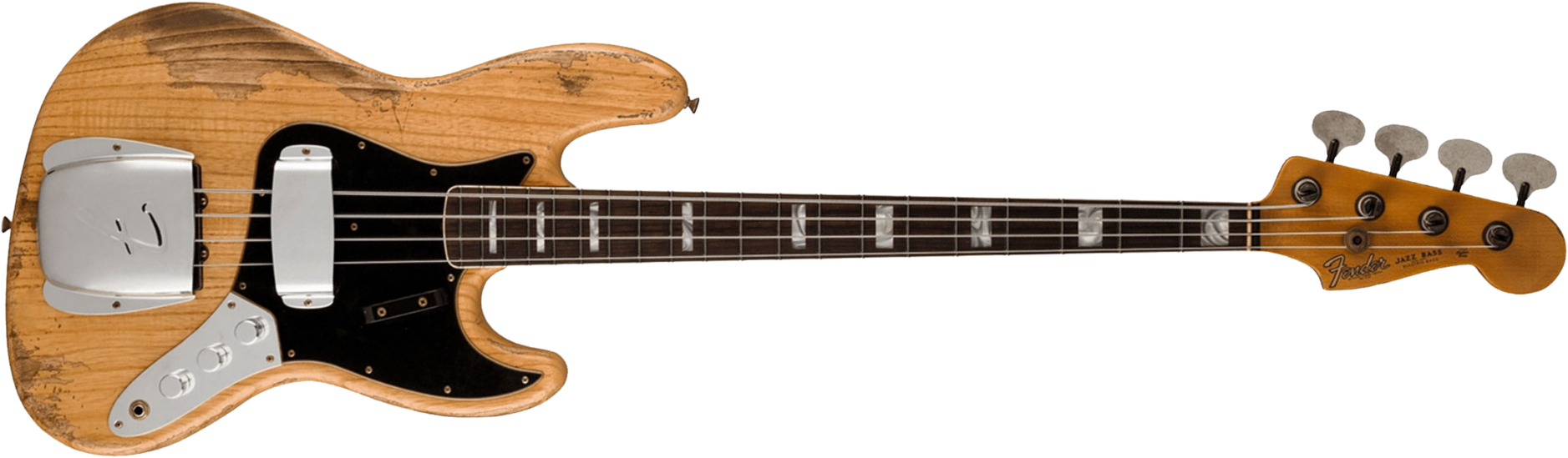 Fender Custom Shop Jazz Bass Custom Rw - Heavy Relic Aged Natural - Bajo eléctrico de cuerpo sólido - Main picture