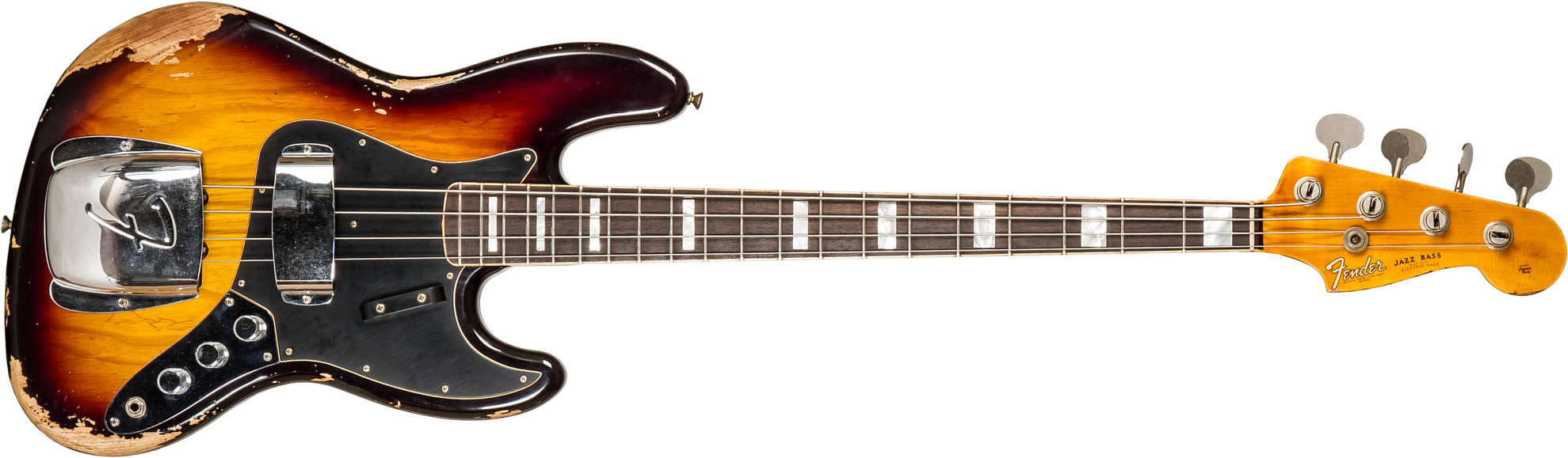 Fender Custom Shop Jazz Bass Custom Rw #cz575919 - Heavy Relic 3-color Sunburst - Bajo eléctrico de cuerpo sólido - Main picture