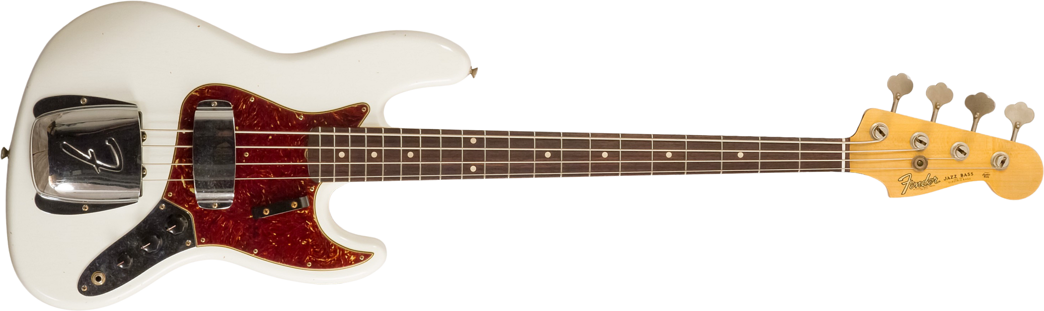 Fender Custom Shop Jazzbass 1964 Rw #r145112 - Journeyman Relic Olympic White - Bajo eléctrico de cuerpo sólido - Main picture