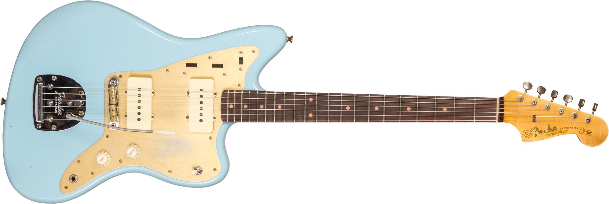 Fender Custom Shop Jazzmaster 1959 250k 2s Trem Rw #cz576203 - Journeyman Relic Aged Daphne Blue - Guitarra electrica retro rock - Main picture