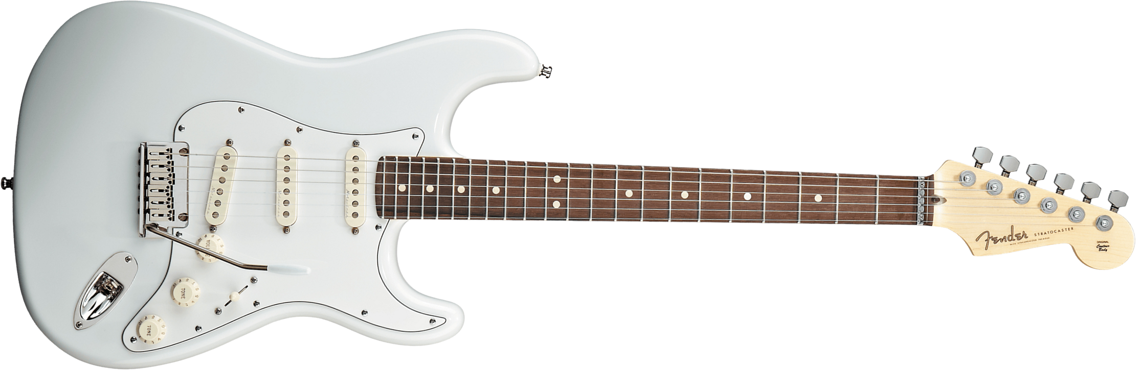 Fender Custom Shop Jeff Beck Strat 3s Trem Rw - Nos Olympic White - Guitarra eléctrica con forma de str. - Main picture