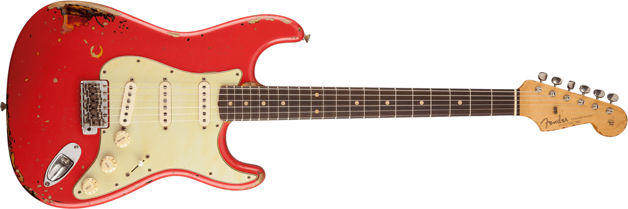 Fender Custom Shop Michael Landau Strat 1963 Signature Trem 3s #r133864 - Relic Fiesta Red O. 3-color Sunburst - Guitarra eléctrica con forma de str. 