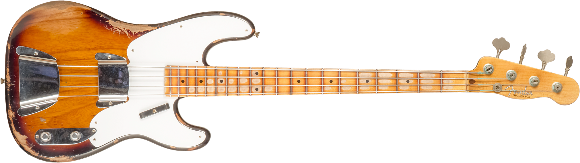 Fender Custom Shop Precision Bass 1955 Mn #r133839 - Heavy Relic 2-color Sunburst - Bajo eléctrico de cuerpo sólido - Main picture