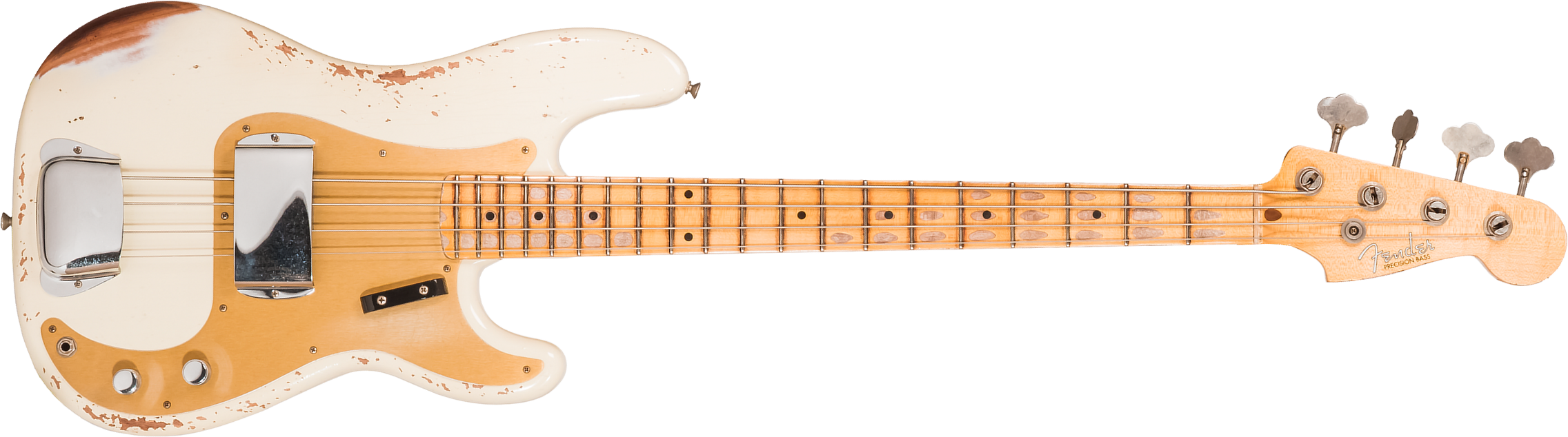 Fender Custom Shop Precision Bass 1958 Mn #cz569181 - Heavy Relic Vintage White - Bajo eléctrico de cuerpo sólido - Main picture
