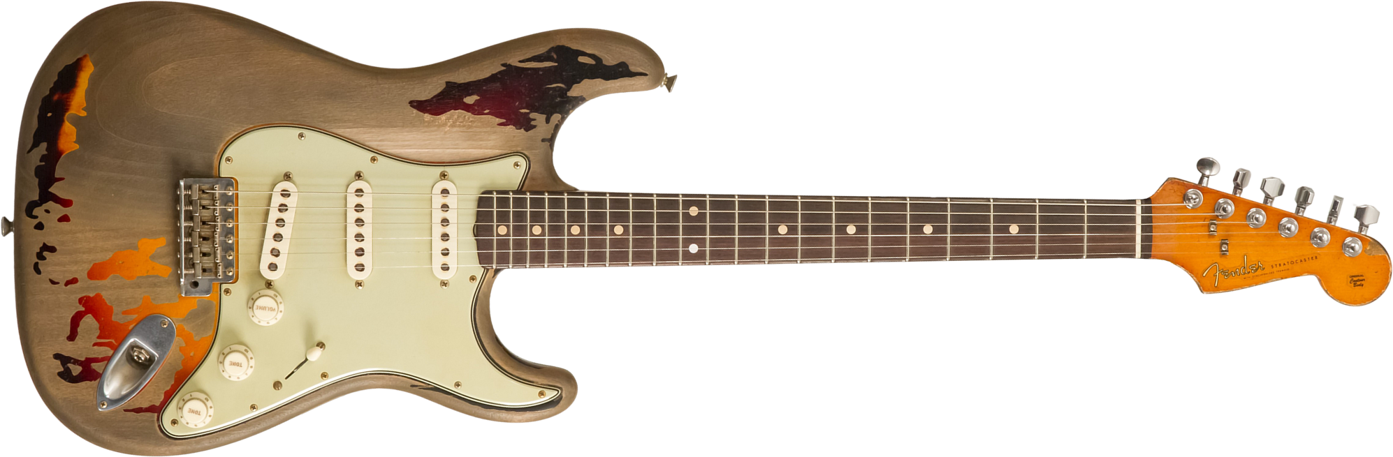 Fender Custom Shop Rory Gallagher Strat Masterbuilt D.wilson Signature 3s Trem Rw #cz574478 - Heavy Relic 3-color Sunburst - Guitarra eléctrica con fo