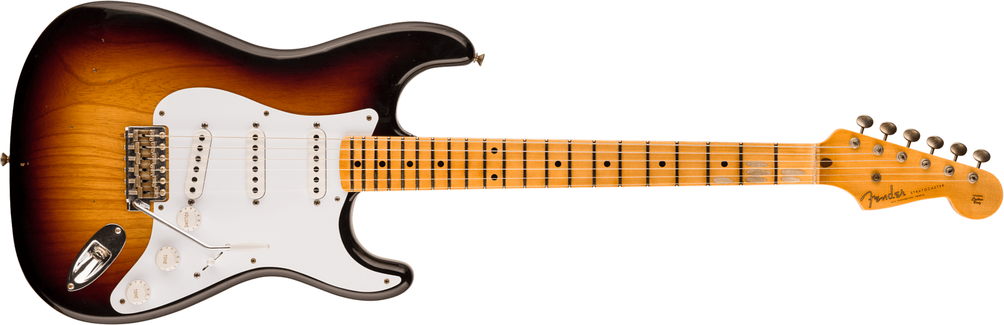 Fender Custom Shop Strat 1954 70th Anniv. 3s Trem Mn - Journeyman Relic Wide-fade 2-color Sunburst - Guitarra eléctrica con forma de str. - Main pictu