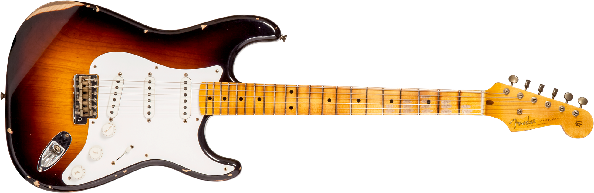 Fender Custom Shop Strat 1954 70th Anniv. 3s Trem Mn #xn4158 - Relic Wide-fade 2-color Sunburst - Guitarra eléctrica con forma de str. - Main picture