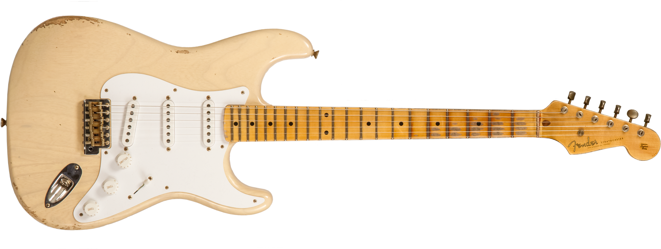 Fender Custom Shop Strat 1954 70th Anniv. 3s Trem Mn #xn5052 - Relic Vintage Blonde - Guitarra eléctrica con forma de str. - Main picture