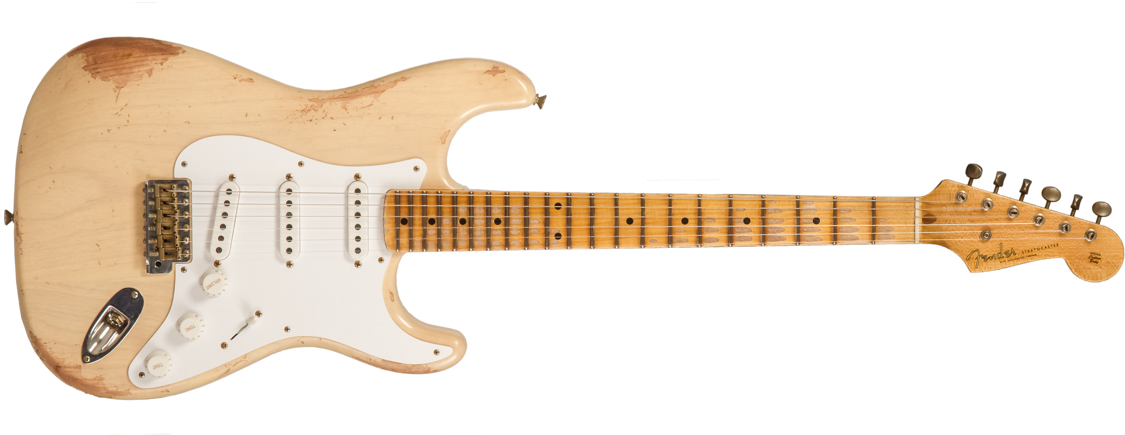 Fender Custom Shop Strat 1954 70th Anniv. 3s Trem Mn #xn5073 - Heavy Relic Vintage Blonde - Guitarra eléctrica con forma de str. - Main picture