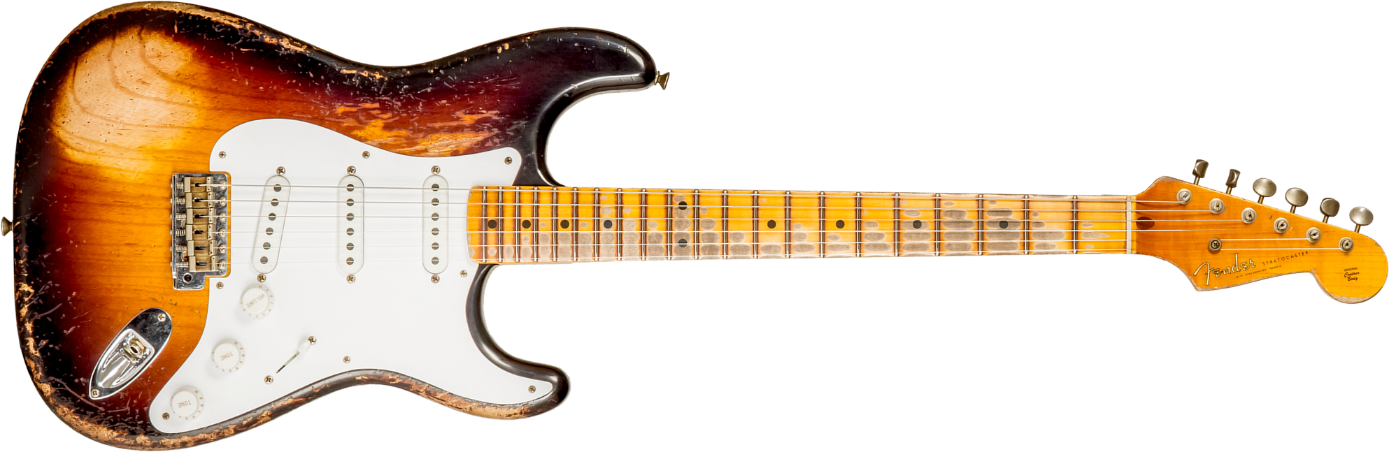 Fender Custom Shop Strat 1954 70th Anniv. Mn #xn4378 - Super Heavy Relic 2-color Sunburst - Guitarra eléctrica con forma de str. - Main picture