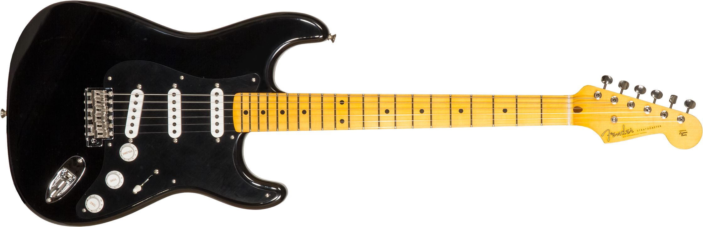 Fender Custom Shop Strat 1955 3s Trem Mn #r127877 - Closet Classic Black - Guitarra eléctrica con forma de str. - Main picture