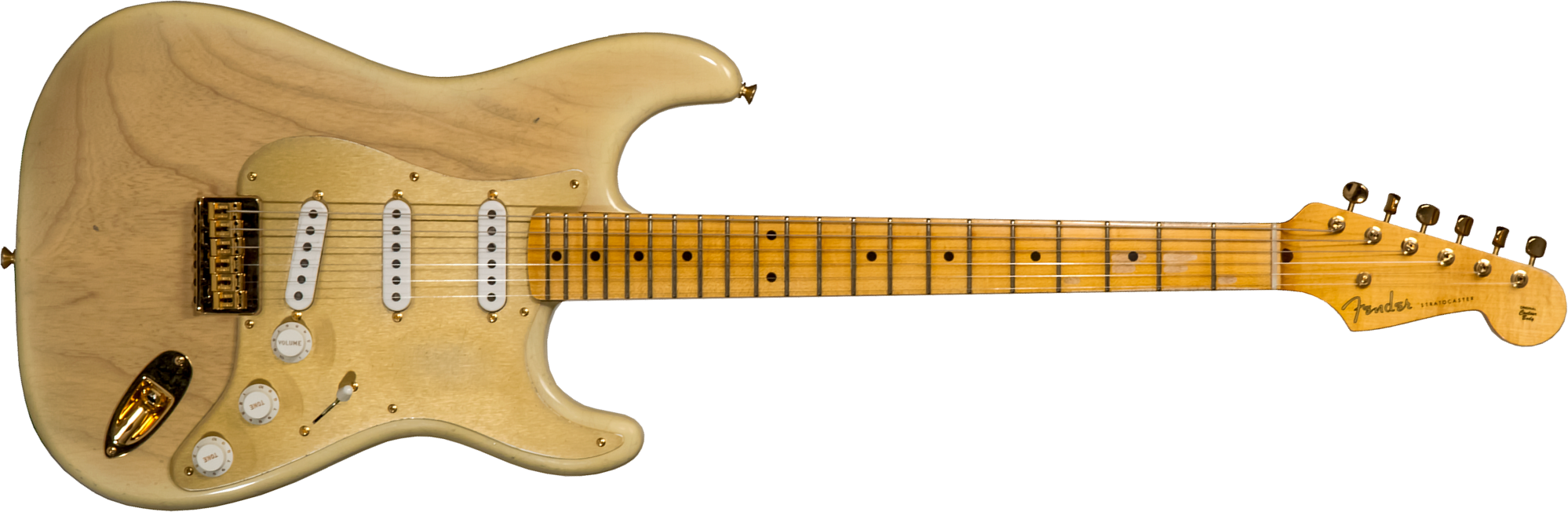 Fender Custom Shop Strat 1955 Hardtail Gold Hardware 3s Trem Mn #cz568215 - Journeyman Relic Natural Blonde - Guitarra eléctrica con forma de str. - M