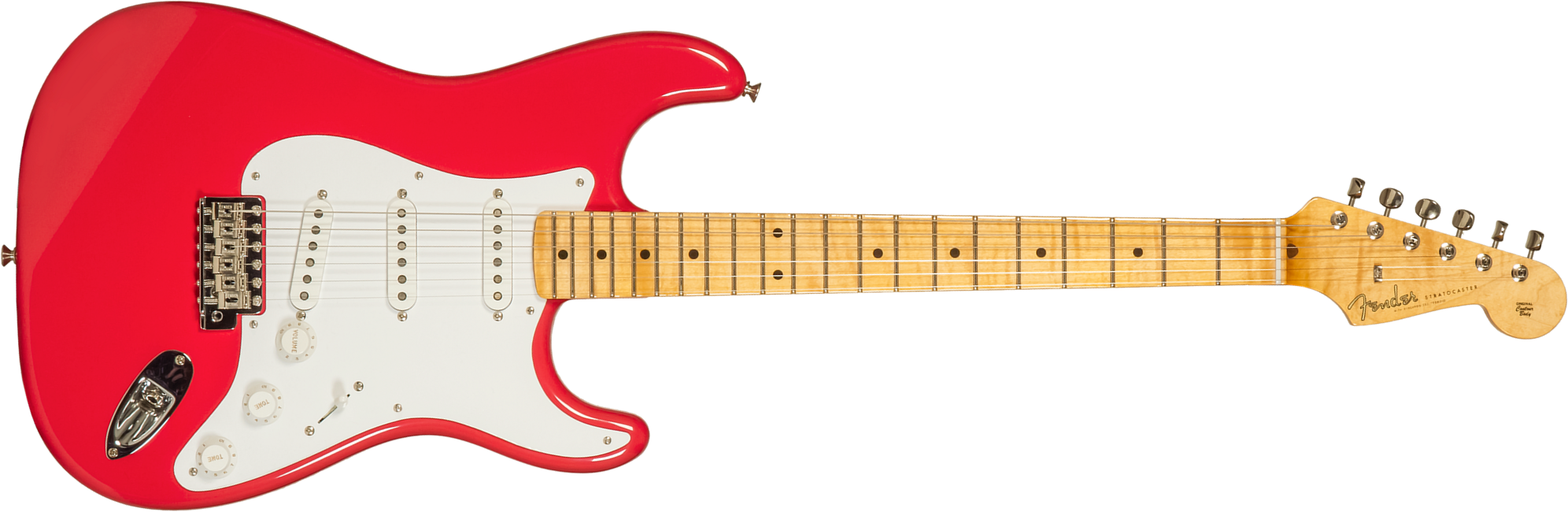 Fender Custom Shop Strat 1956 3s Trem Mn #r133022 - Nos Fiesta Red - Guitarra eléctrica con forma de str. - Main picture