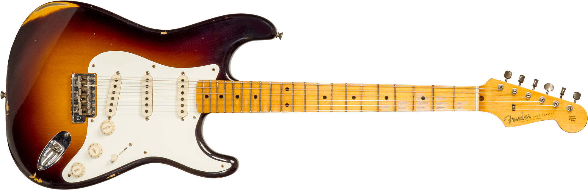 Fender Custom Shop Strat 1957 3s Trem Mn #cz571791 - Relic Wide Fade 2-color Sunburst - Guitarra eléctrica con forma de str. - Main picture