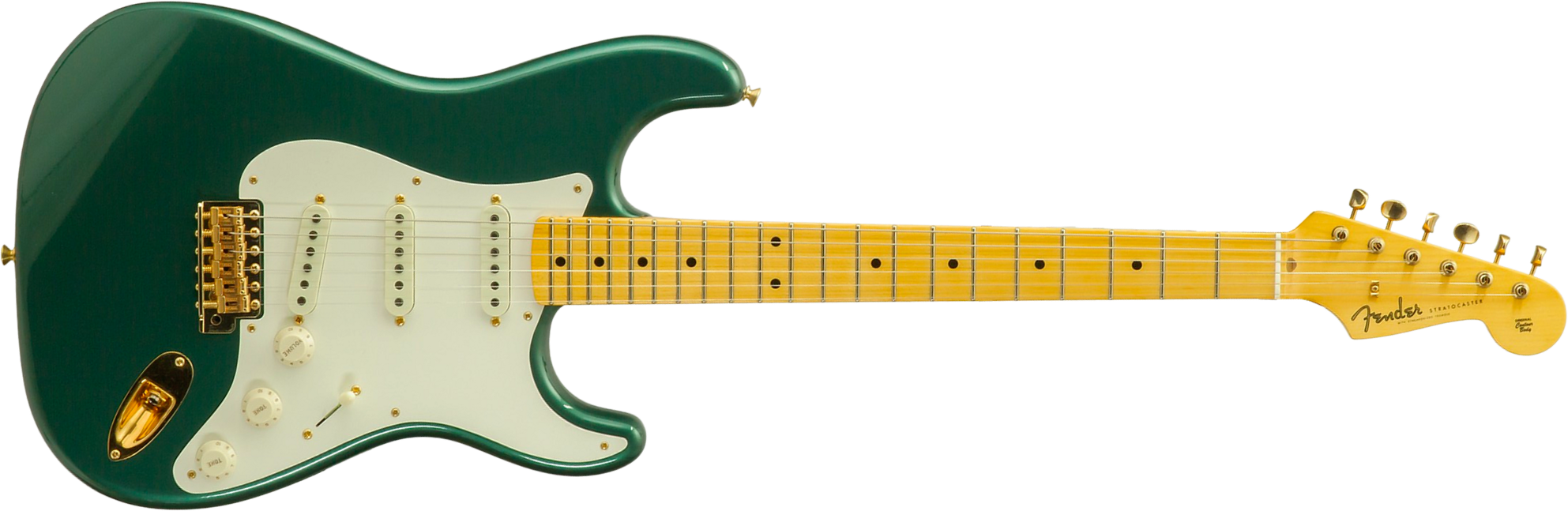 Fender Custom Shop Strat 1957 Vintage Custom 3s Trem Mn #r145062 - Time Capsule Sherwood Green Metallic - Guitarra eléctrica con forma de str. - Main 