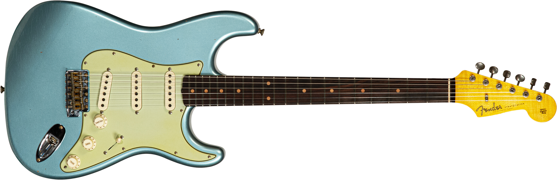 Fender Custom Shop Strat 1959 3s Trem Rw #cz566857 - Journeyman Relic Teal Green Metallic - Guitarra eléctrica con forma de str. - Main picture