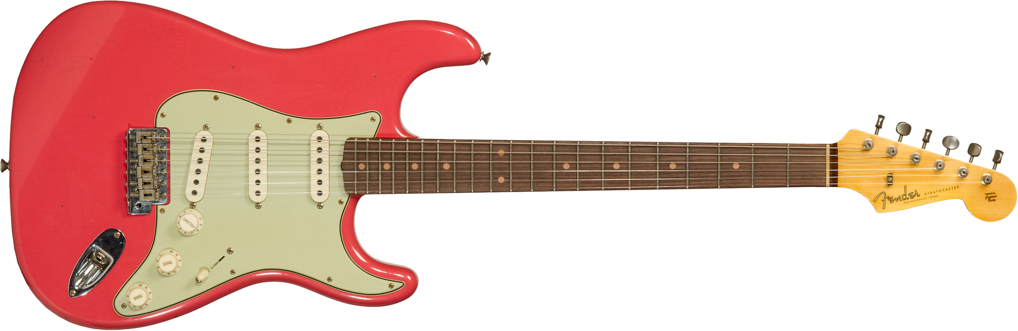 Fender Custom Shop Strat 1959 3s Trem Rw #cz569772 - Journeyman Relic Aged Fiesta Red - Guitarra eléctrica con forma de str. - Main picture