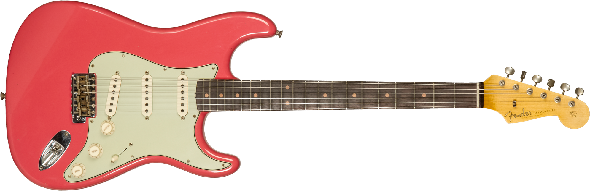 Fender Custom Shop Strat 1959 3s Trem Rw #cz571088 - Journeyman Relic Aged Fiesta Red - Guitarra eléctrica con forma de str. - Main picture