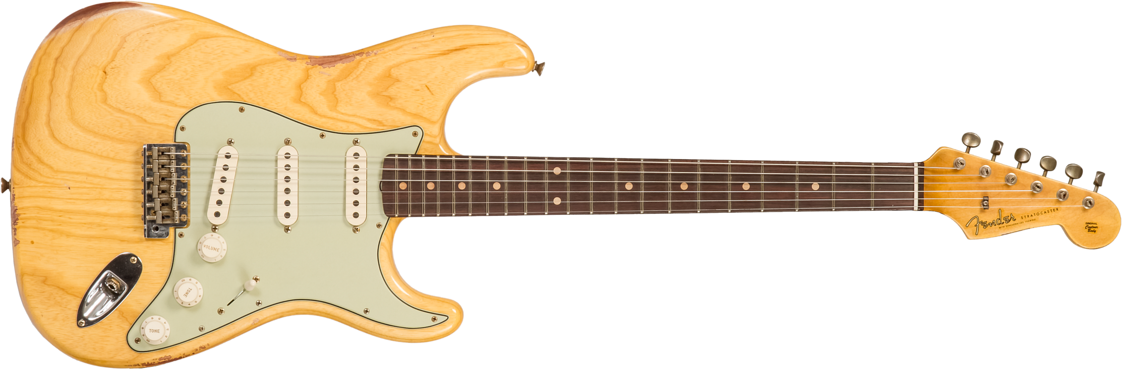 Fender Custom Shop Strat 1959 3s Trem Rw #r133843 - Relic Antique Natural - Guitarra eléctrica con forma de str. - Main picture