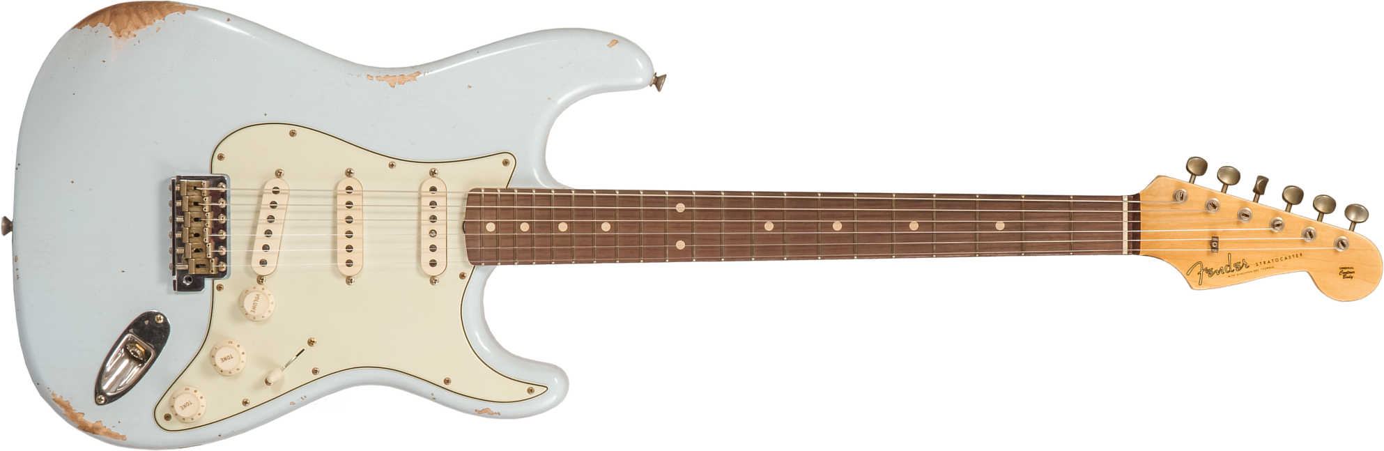 Fender Custom Shop Strat 1959 3s Trem Rw #r134302 - Relic Sonic Blue - Guitarra eléctrica con forma de str. - Main picture