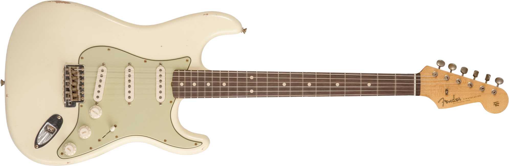 Fender Custom Shop Strat 1959 Masterbuilt D.brown 3s Trem Rw #r143697 - Journeyman Relic Vintage White - Guitarra eléctrica con forma de str. - Main p