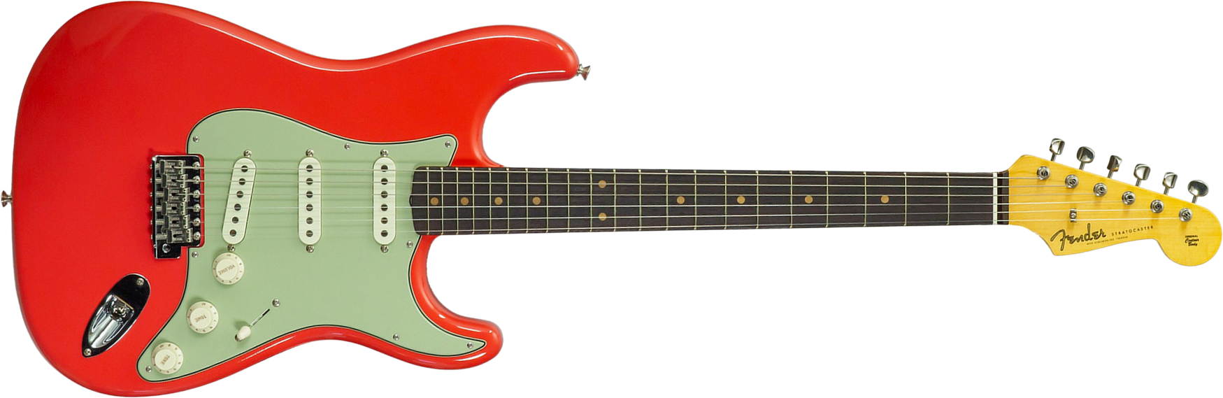 Fender Custom Shop Strat 1959 Vintage Custom 3s Trem Rw #r147785 - Time Capsule Fiesta Red - Guitarra eléctrica con forma de str. - Main picture