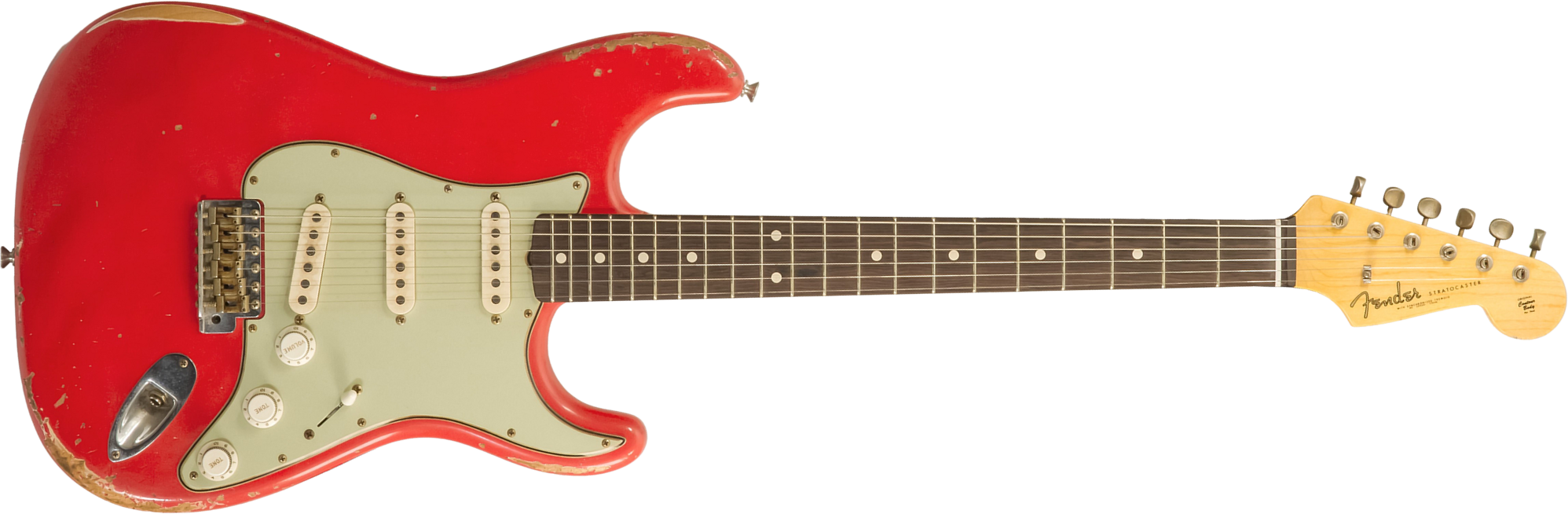 Fender Custom Shop Strat 1961 Masterbuilt K.mcmillin 3s Trem Abw #r132221 - Relic Fiesta Red - Guitarra eléctrica con forma de str. - Main picture