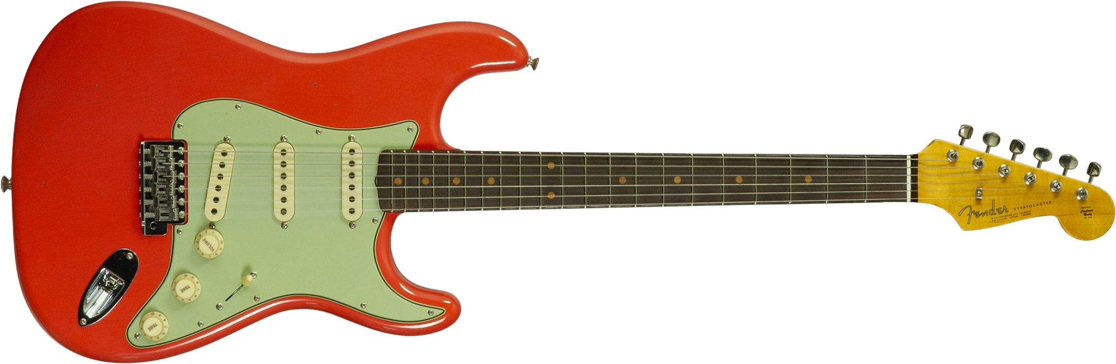 Fender Custom Shop Strat 1962 Poblano 3s Trem Rw #cz584215 - Journeyman Relic Fiesta Red - Guitarra eléctrica con forma de str. - Main picture