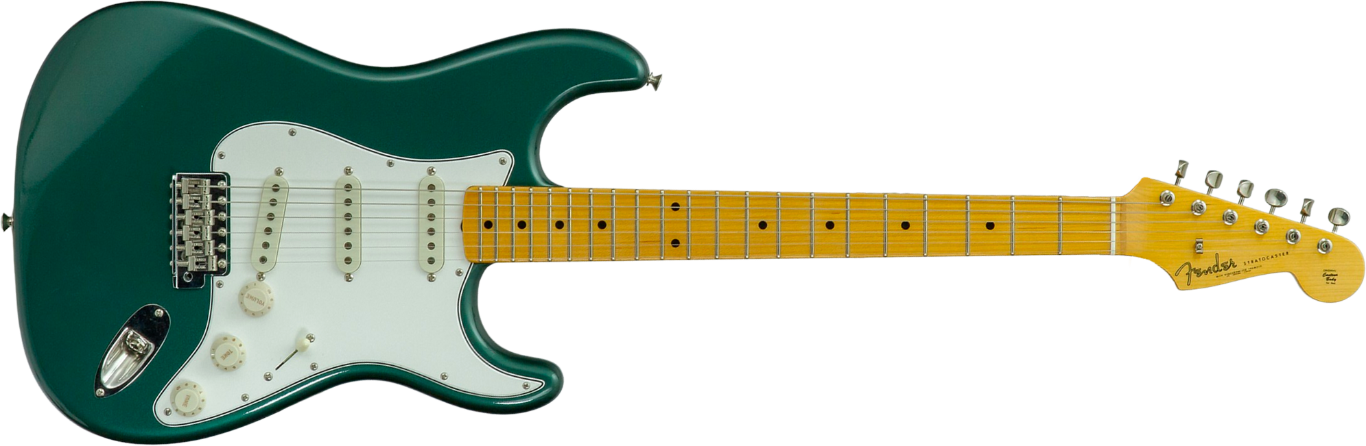 Fender Custom Shop Strat 1962 Vintage Custom 3s Trem Mn #r146869 - Time Capsule Sherwood Green Metallic - Guitarra eléctrica con forma de str. - Main 
