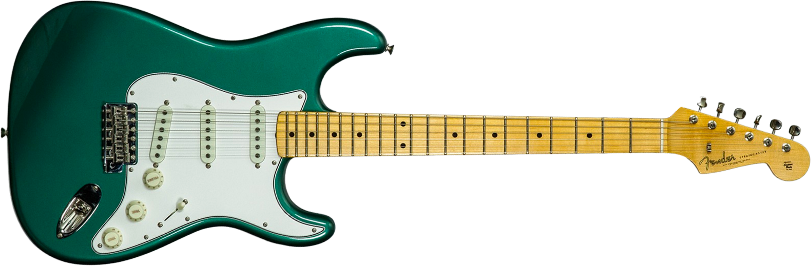 Fender Custom Shop Strat 1962 Vintage Custom 3s Trem Mn #r147972 - Time Capsule Sherwood Green Metallic - Guitarra eléctrica con forma de str. - Main 