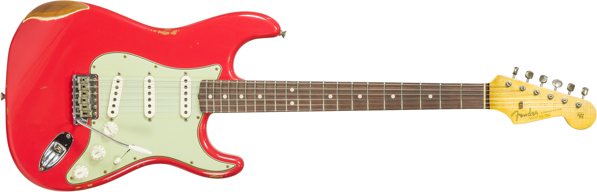 Fender Custom Shop Strat 1963 3s Trem Rw #r117571 - Relic Fiesta Red - Guitarra eléctrica con forma de str. - Main picture