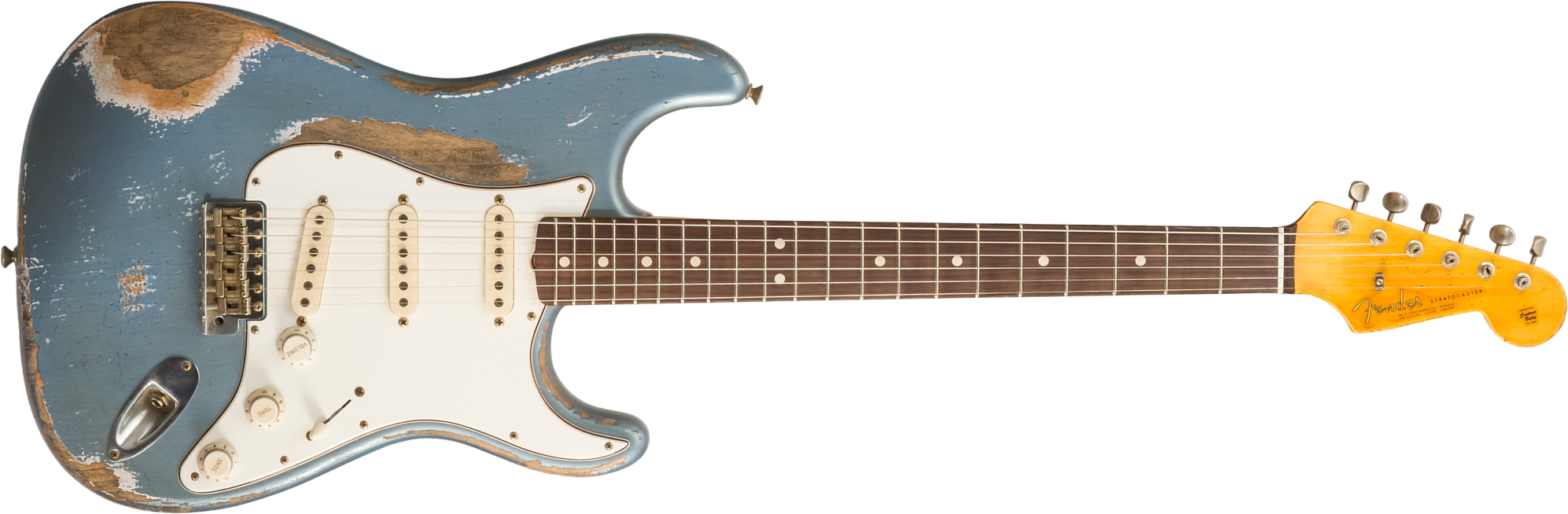 Fender Custom Shop Strat 1963 3s Trem Rw #r139911 - Relic Lake Placid Blue - Guitarra eléctrica con forma de str. - Main picture