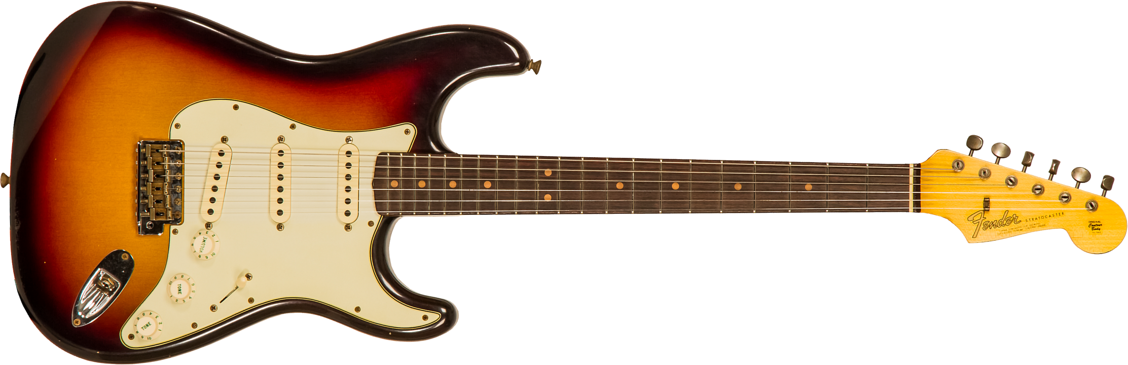 Fender Custom Shop Strat 1964 3s Trem Rw - Journeyman Relic Target 3-color Sunburst - Guitarra eléctrica con forma de str. - Main picture
