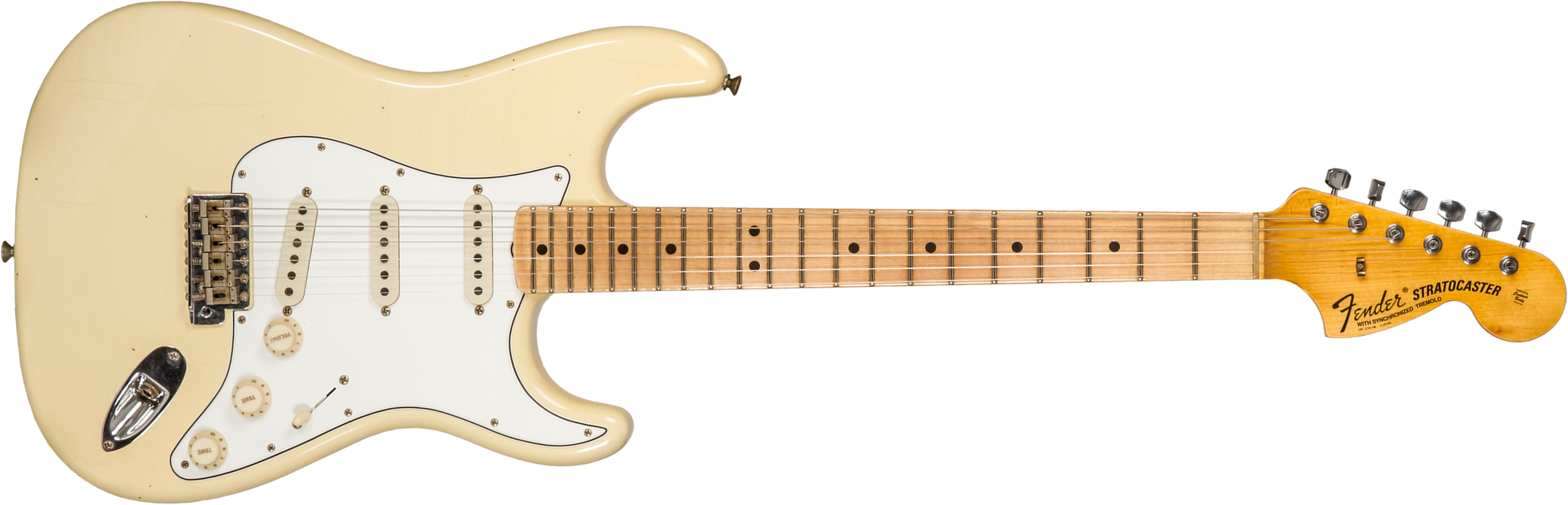 Fender Custom Shop Strat 1969 3s Trem Mn #cz576216 - Journeyman Relic Aged Vintage White - Guitarra eléctrica con forma de str. - Main picture