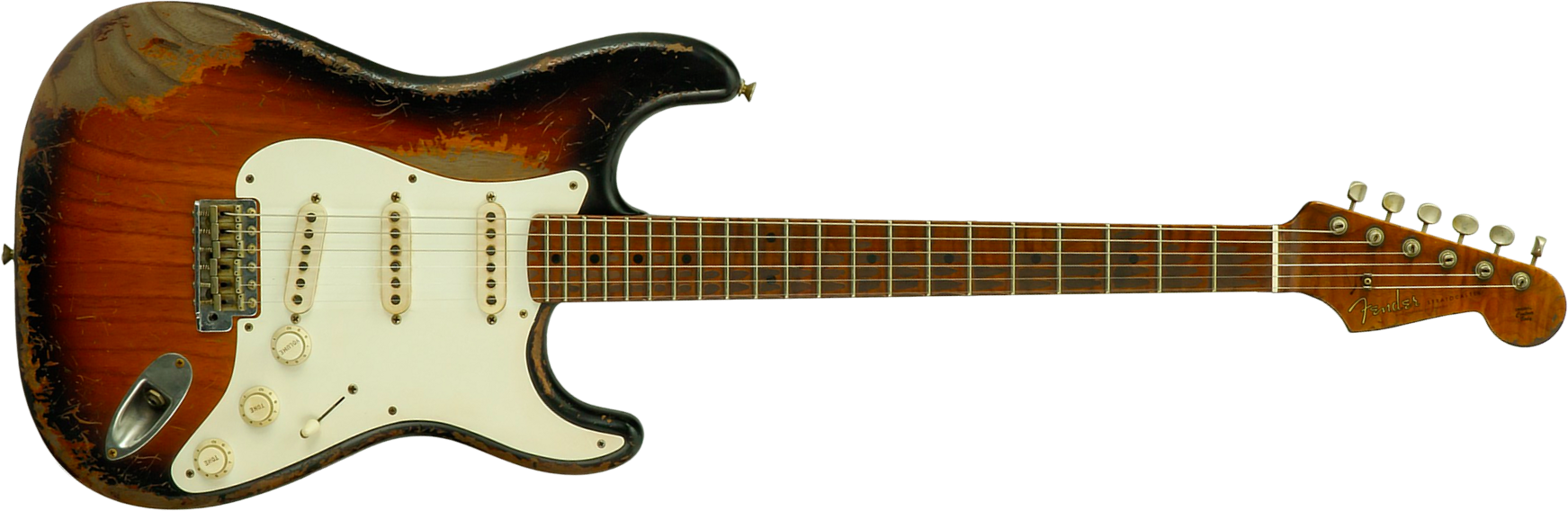 Fender Custom Shop Strat 50s Mb A.macnutt 3s Trem Rw #r132343 - Heavy Relic 2-color Sunburst - Guitarra eléctrica con forma de str. - Main picture