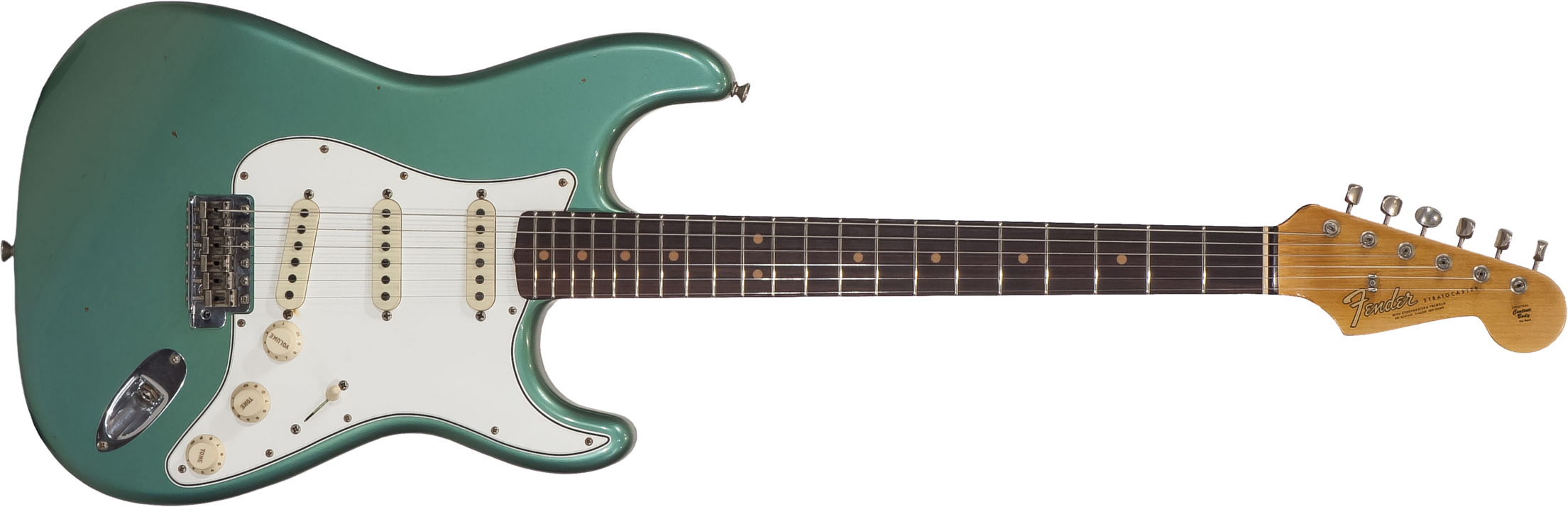 Fender Custom Shop Strat 64 Ltd 2018 Rw - Journeyman Relic Sage Green Metallic - Guitarra eléctrica con forma de str. - Main picture